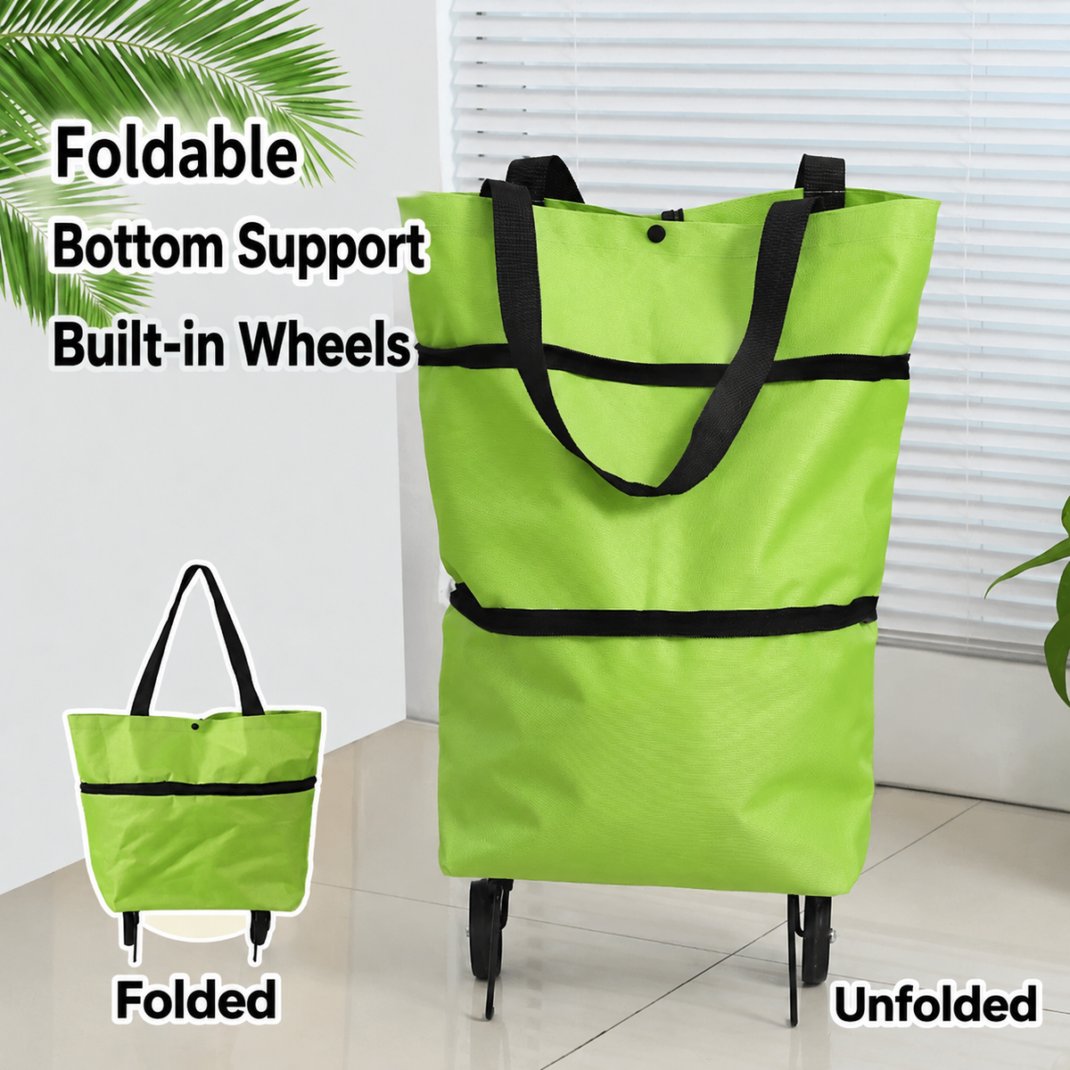 🎉 2026 Sale — Over 13,000 Sold!💞 2-in-1 Foldable Shopping Cart – Carry & Roll with Ease 🛒