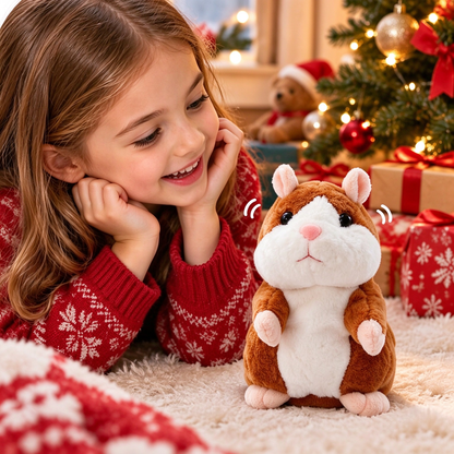 🐹❤️‍🔥 70% OFF – Talking Hamster Plush 🎄 Repeats What You Say & Shakes Its Head – Christmas Fun for Kids & Adults