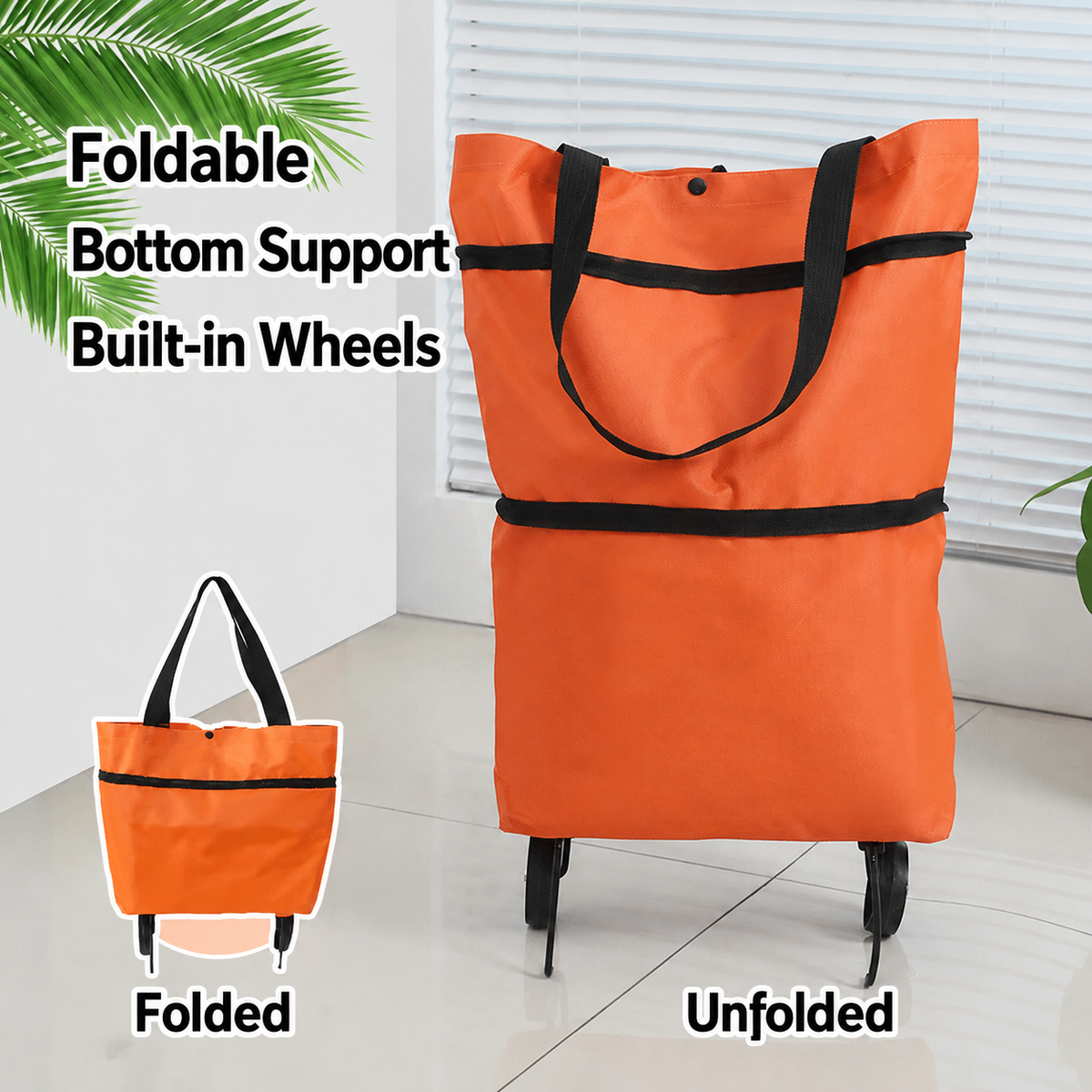 🎉 2026 Sale — Over 13,000 Sold!💞 2-in-1 Foldable Shopping Cart – Carry & Roll with Ease 🛒