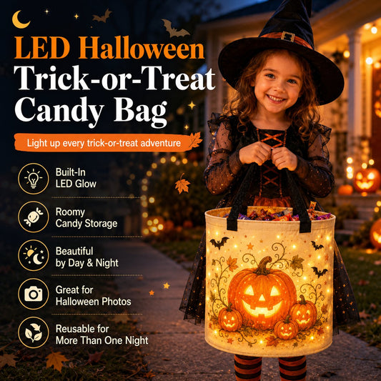 🎃Glow & Go LED Halloween Trick-or-Treat Candy Bag🍬