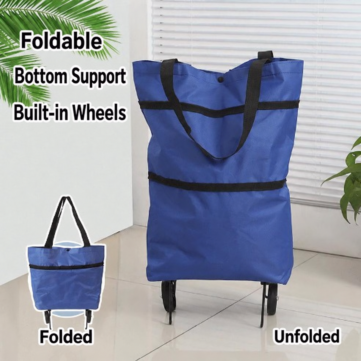 🎉 2026 Sale — Over 13,000 Sold!💞 2-in-1 Foldable Shopping Cart – Carry & Roll with Ease 🛒