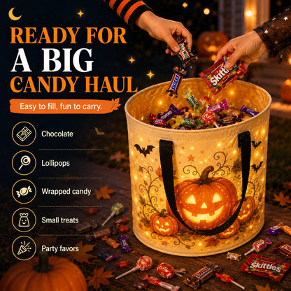 🎃Glow & Go LED Halloween Trick-or-Treat Candy Bag🍬