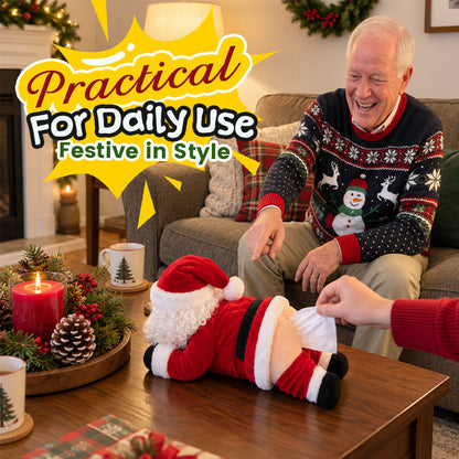🎅🍑 Funny Santa Butt Tissue Box Holder – Hilarious Christmas Décor & White Elephant Gift 🎁
