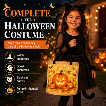 🎃Glow & Go LED Halloween Trick-or-Treat Candy Bag🍬