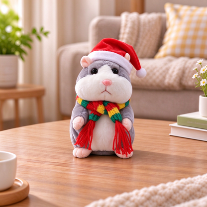 🐹❤️‍🔥 70% OFF – Talking Hamster Plush 🎄 Repeats What You Say & Shakes Its Head – Christmas Fun for Kids & Adults
