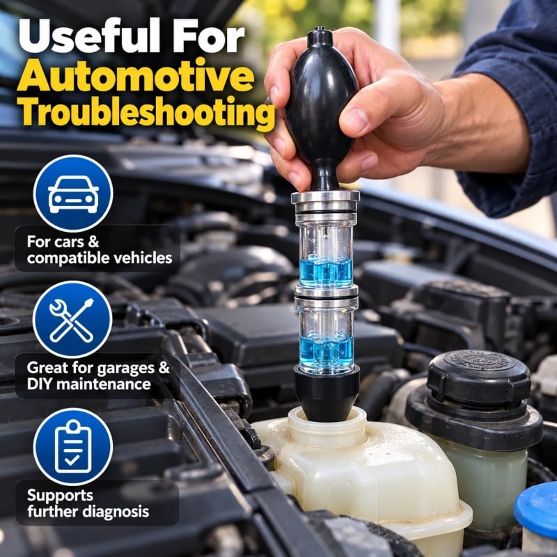 🚗 Combustion Leak Tester Kit – Detect Possible Head Gasket & Cooling System Leaks 🔧