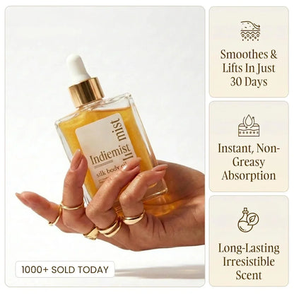🌿 Indiemist® Silk Body Oil  Reveal Firmer, Smoother & Radiant Skin