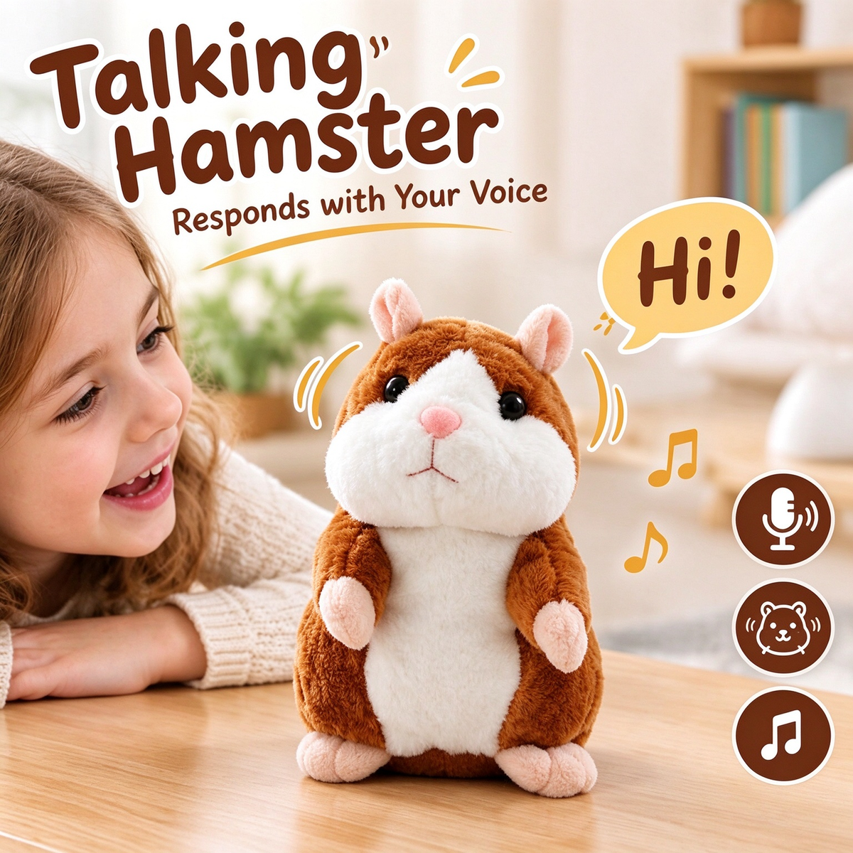 🐹❤️‍🔥 70% OFF – Talking Hamster Plush 🎄 Repeats What You Say & Shakes Its Head – Christmas Fun for Kids & Adults