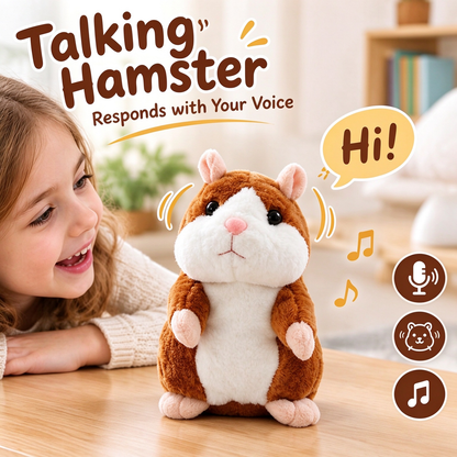 🐹❤️‍🔥 70% OFF – Talking Hamster Plush 🎄 Repeats What You Say & Shakes Its Head – Christmas Fun for Kids & Adults