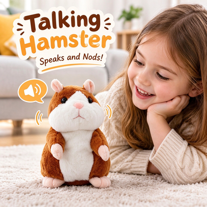 🐹❤️‍🔥 70% OFF – Talking Hamster Plush 🎄 Repeats What You Say & Shakes Its Head – Christmas Fun for Kids & Adults