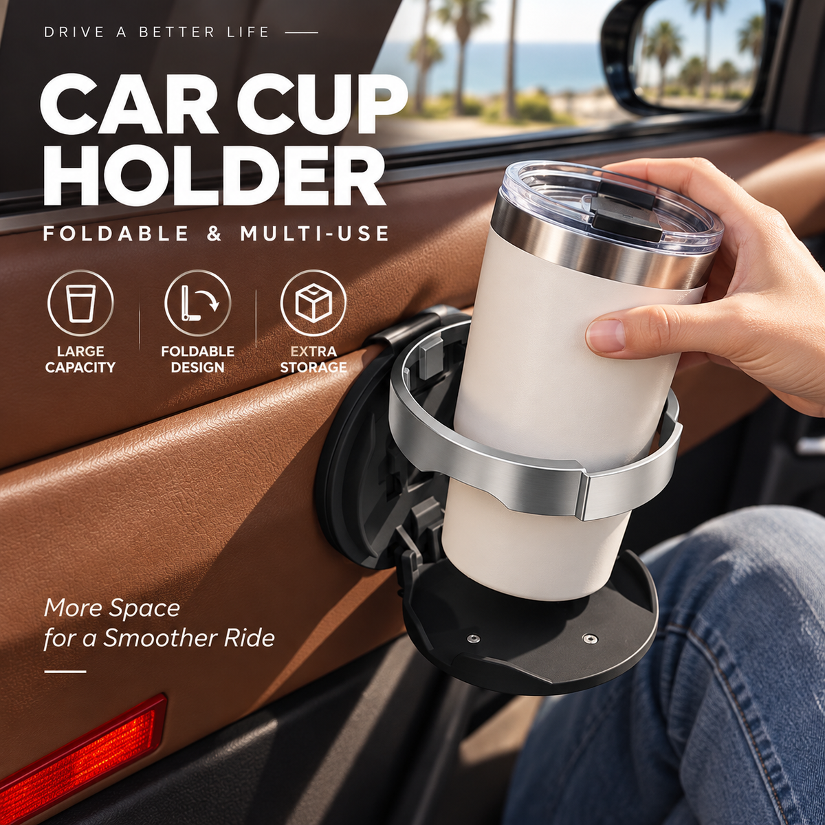 🚗🥤Foldable Car Door Drink Holder