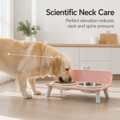 🐾 Elevated Pet Double Bowls | 4 Colors & Removable Bowls