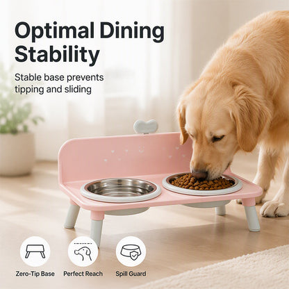 🐾 Elevated Pet Double Bowls | 4 Colors & Removable Bowls