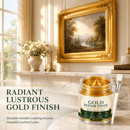 ✨ Gold Metallic Refinishing Paste – Restore Faded Frames & Home Decor with Brush 🖌️